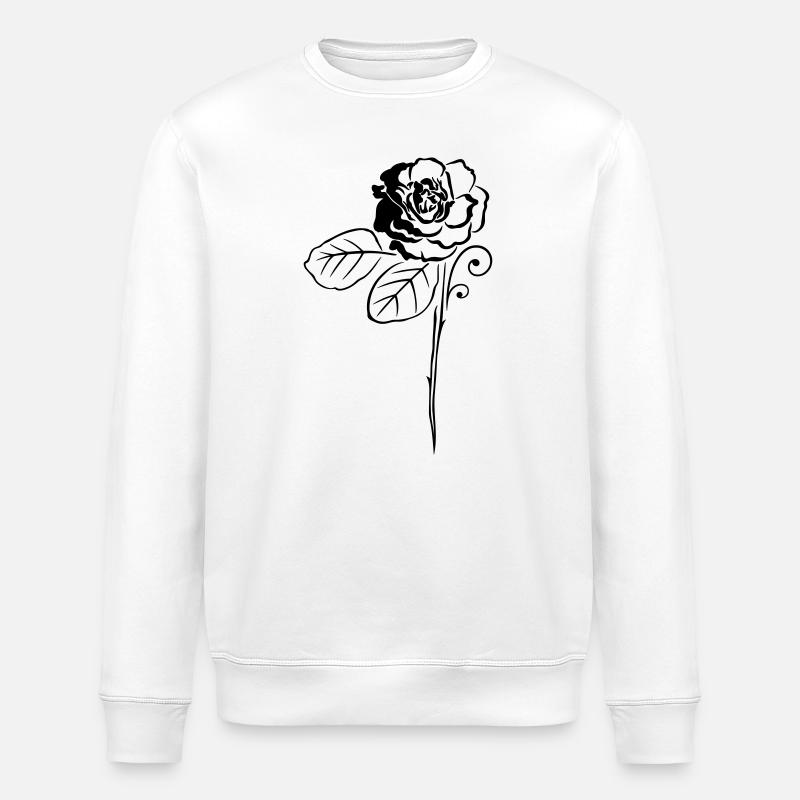 Rose Roses Fleur Fleur - Sweat bio ROLLER Stanley/Stella Unisexe - blanc
