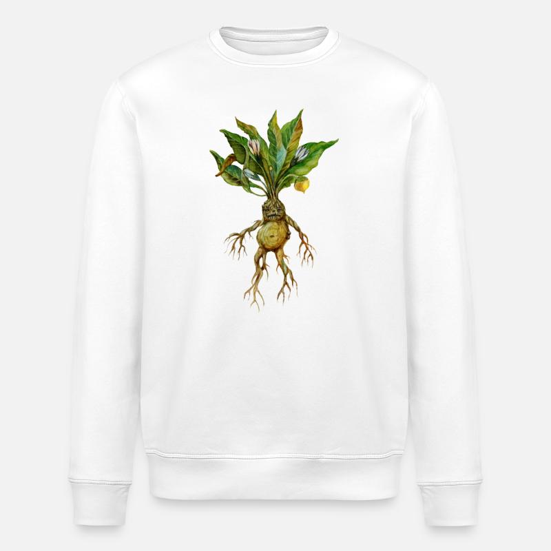 Grim Root Creature Fantasy Design - Stanley/Stella ROLLER Unisex Organic Sweatshirt - white
