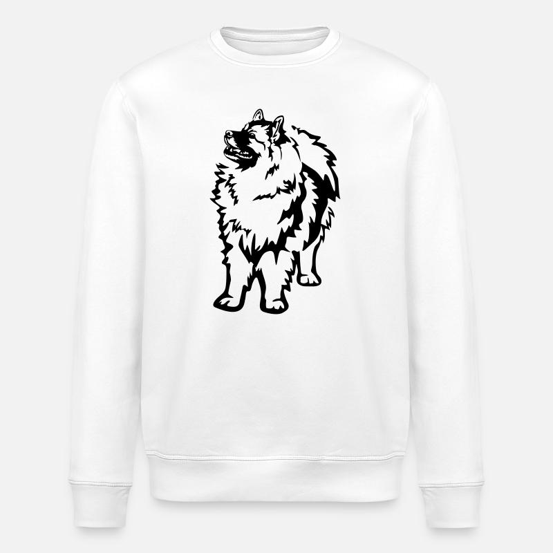 Keeshond - Stanley/Stella ROLLER Unisex Organic Sweatshirt - white