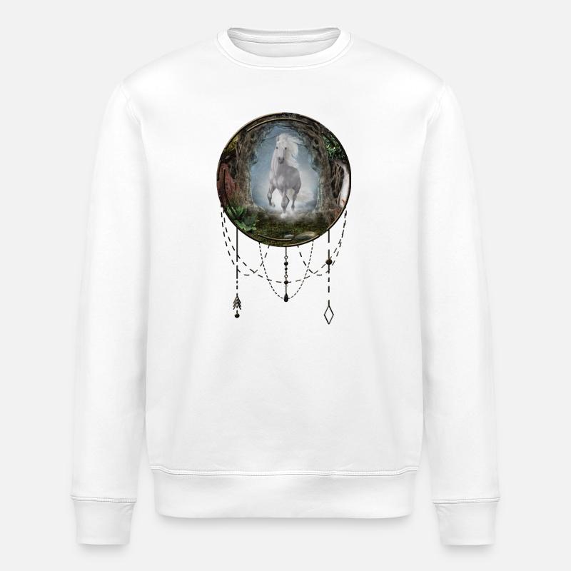 Wunderbares weißes Einhorn - Stanley/Stella Unisex Bio-Sweatshirt ROLLER - Weiß
