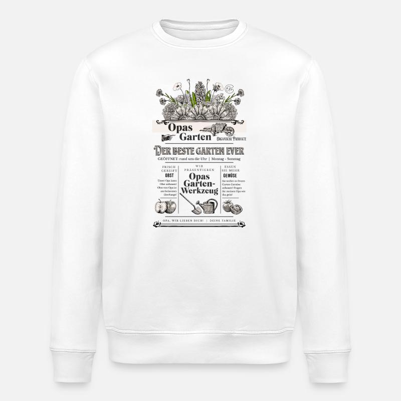 Opa Großvater Garten Gärtner Geschenk - Stanley/Stella Unisex Bio-Sweatshirt ROLLER - Weiß