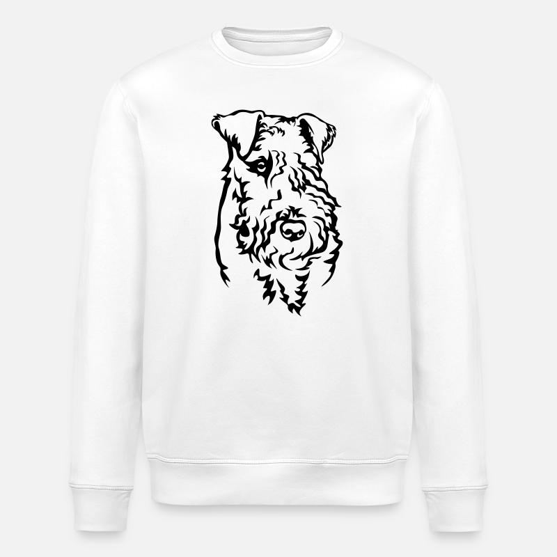 Tête de Terrier Lakeland - Sweat bio ROLLER Stanley/Stella Unisexe - blanc