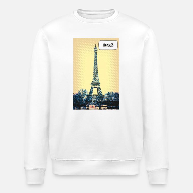 Eiffel Pop Art Paris - Stanley/Stella Unisex Bio-Sweatshirt ROLLER - Weiß