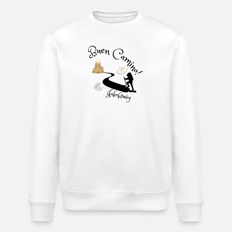 Jakobsweg- Buen Camino - Stanley/Stella Unisex Bio-Sweatshirt ROLLER - Weiß