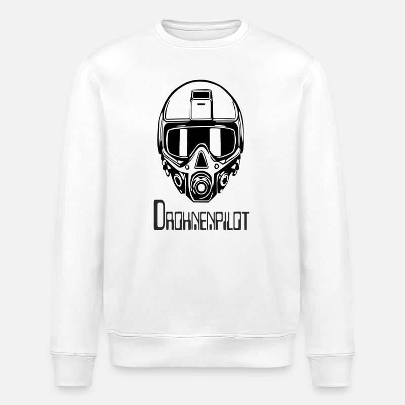DrohnenPlot Neon Linien Muster - Stanley/Stella Unisex Bio-Sweatshirt ROLLER - Weiß