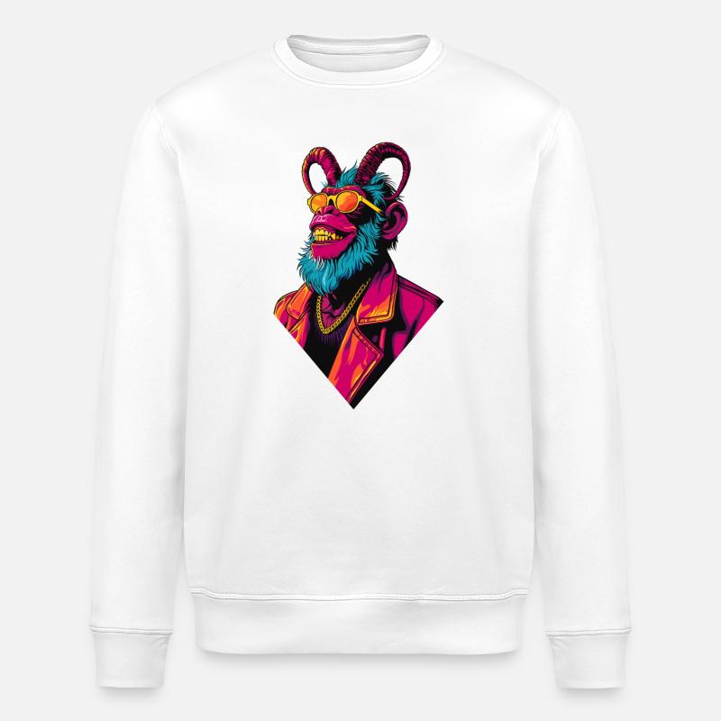 Devil Monkey - Stanley/Stella Unisex Bio-Sweatshirt ROLLER - Weiß