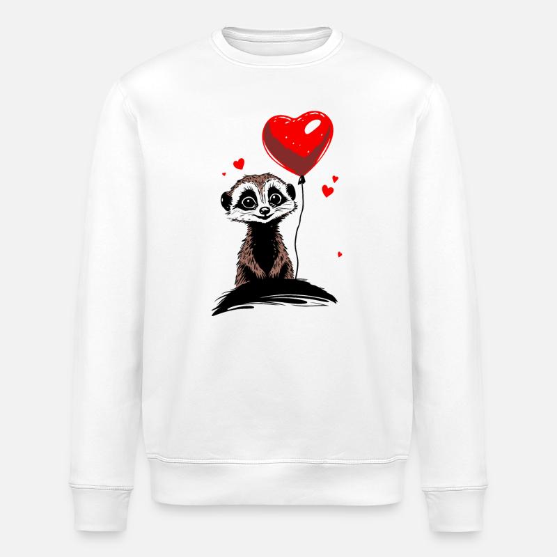 Ballon cœur de suricate - Heartful Creatures - Sweat bio ROLLER Stanley/Stella Unisexe - blanc
