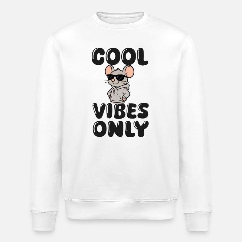 maus-sonnenbrille-cool- - Stanley/Stella Unisex Bio-Sweatshirt ROLLER - Weiß