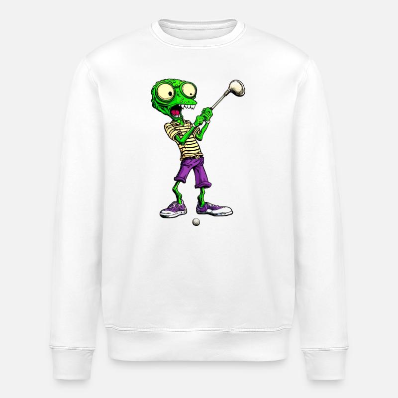 Golf Aliens - Stanley/Stella Unisex Bio-Sweatshirt ROLLER - Weiß