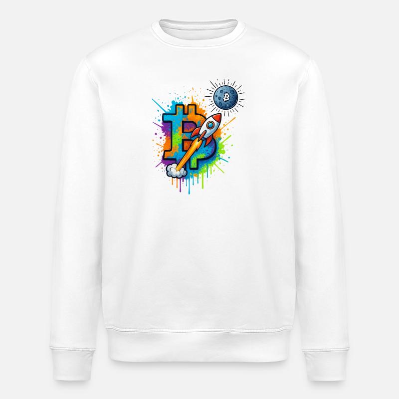 BTC MOON - Stanley/Stella Unisex Bio-Sweatshirt ROLLER - Weiß
