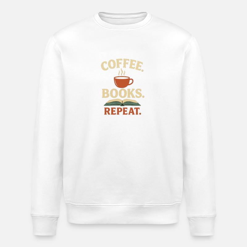 Livres de café Répéter - Sweat bio ROLLER Stanley/Stella Unisexe - blanc