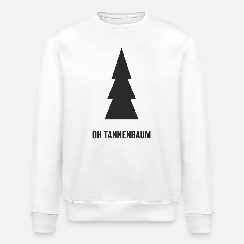 Tannenbaum Silhouette Oh Tannenbaum - Stanley/Stella Unisex Bio-Sweatshirt ROLLER - Weiß