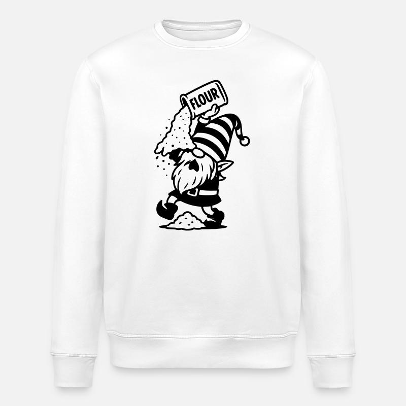 Gnome Flour Biscuits Bake - Stanley/Stella ROLLER Unisex Organic Sweatshirt - white