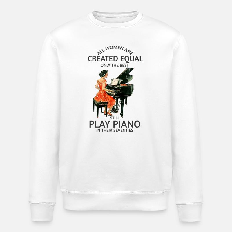 Beste Siebzigerinnen am Klavier - Stanley/Stella Unisex Bio-Sweatshirt ROLLER - Weiß