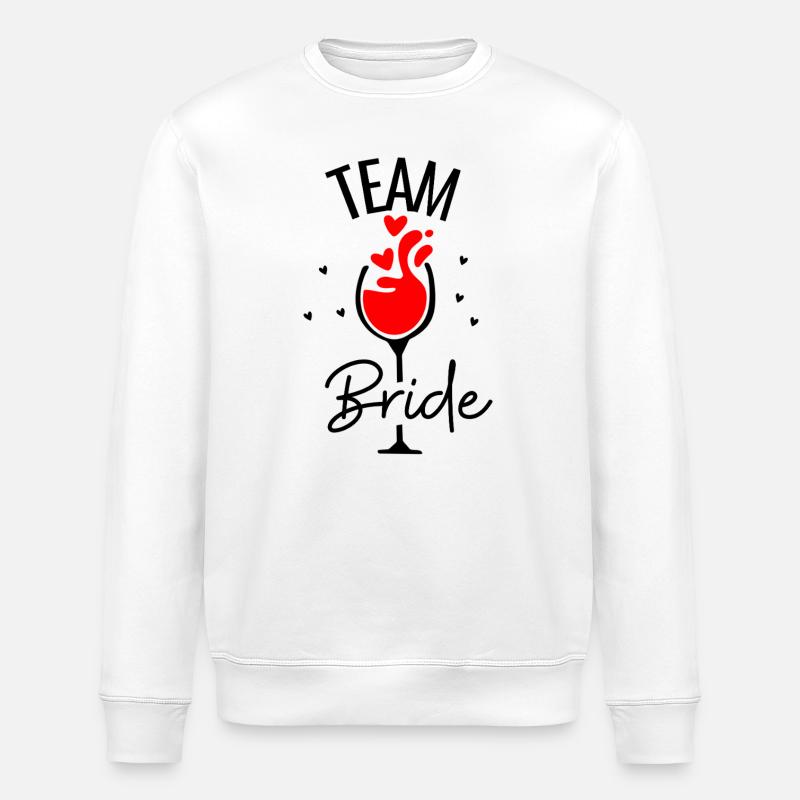 Team Bride Wine - Stanley/Stella Unisex Bio-Sweatshirt ROLLER - Weiß