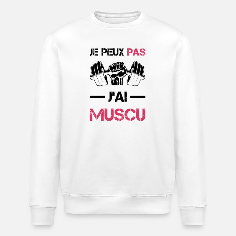 J'peux pas j'ai MUSCU - Musculation - Sweat bio ROLLER Stanley/Stella Unisexe - blanc