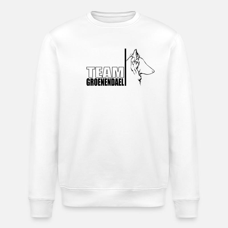 TEAM Groenendael Dog Dog Wilsigns - Stanley/Stella ROLLER Unisex Organic Sweatshirt - white