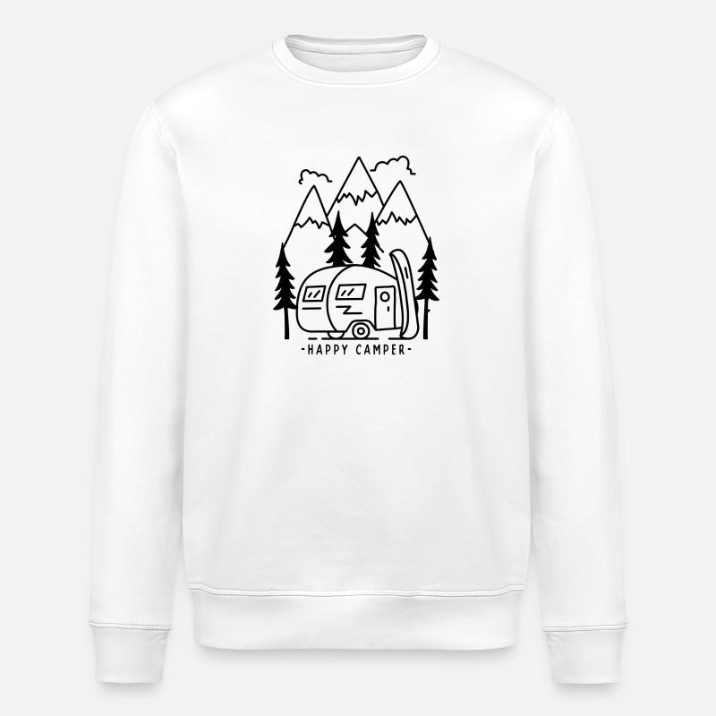 Camping Camper - Stanley/Stella ROLLER Unisex Organic Sweatshirt - white