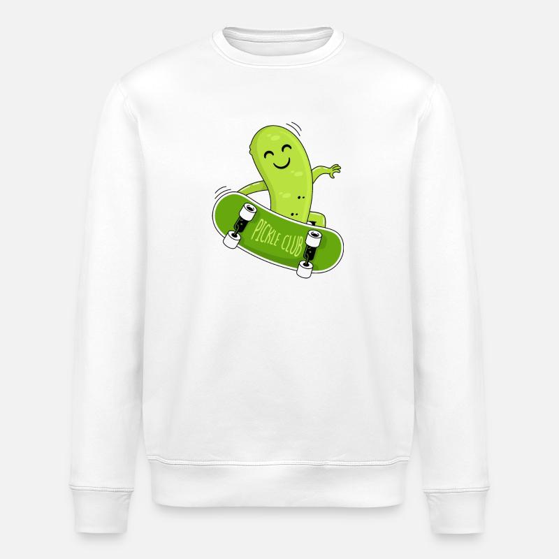 Gurke und Skateboard - Stanley/Stella Unisex Bio-Sweatshirt ROLLER - Weiß