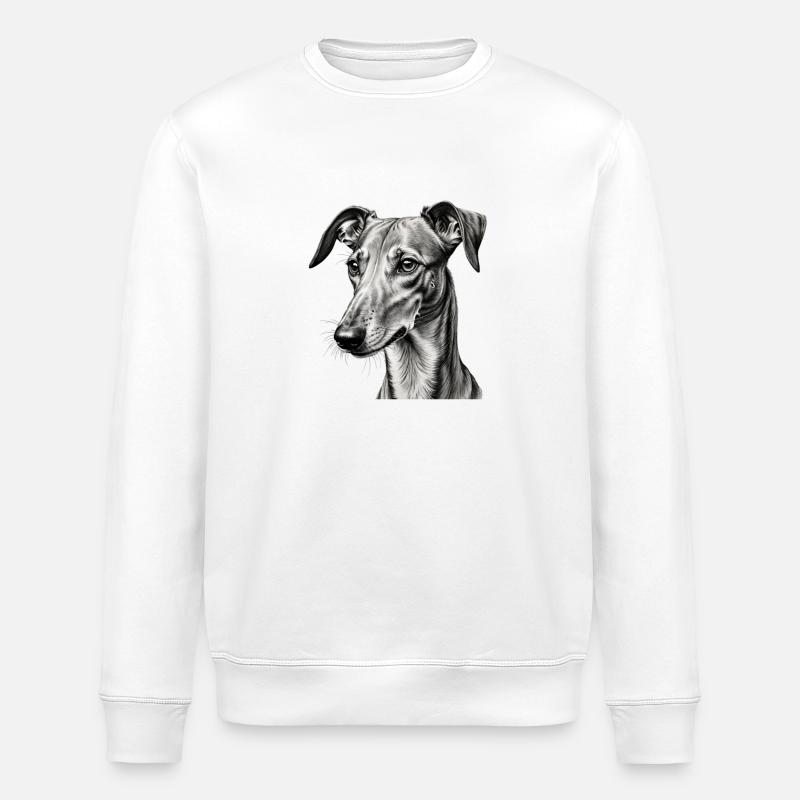 Windhund Kopf - Stanley/Stella Unisex Bio-Sweatshirt ROLLER - Weiß