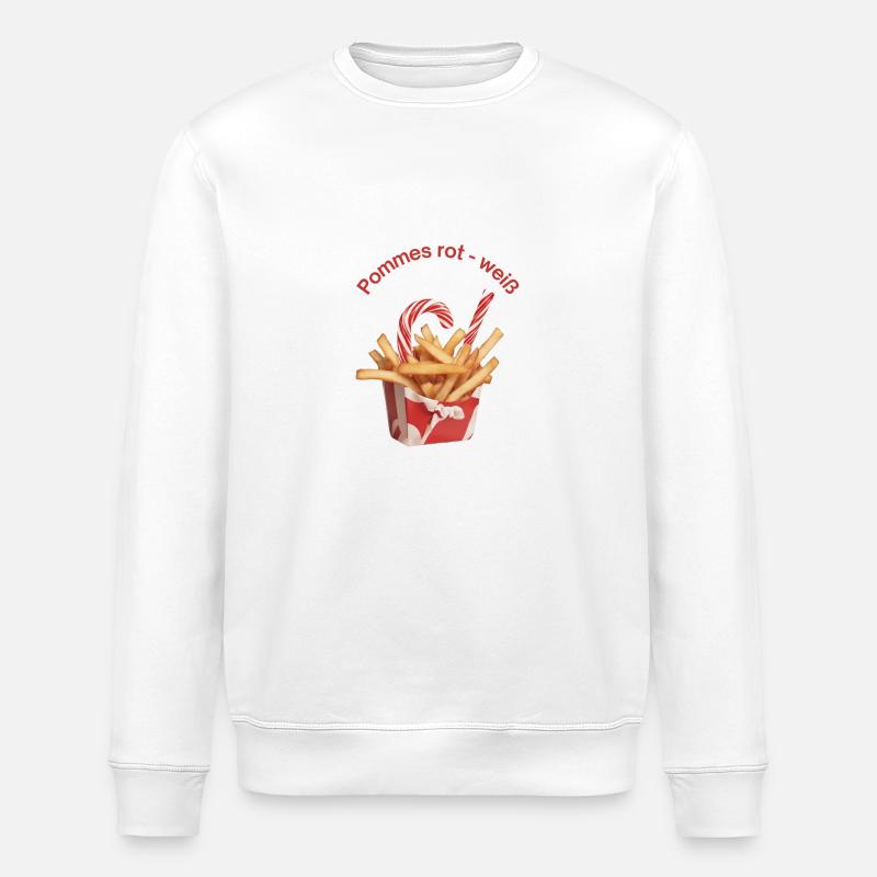 Pommes rot weiß - Stanley/Stella Unisex Bio-Sweatshirt ROLLER - Weiß