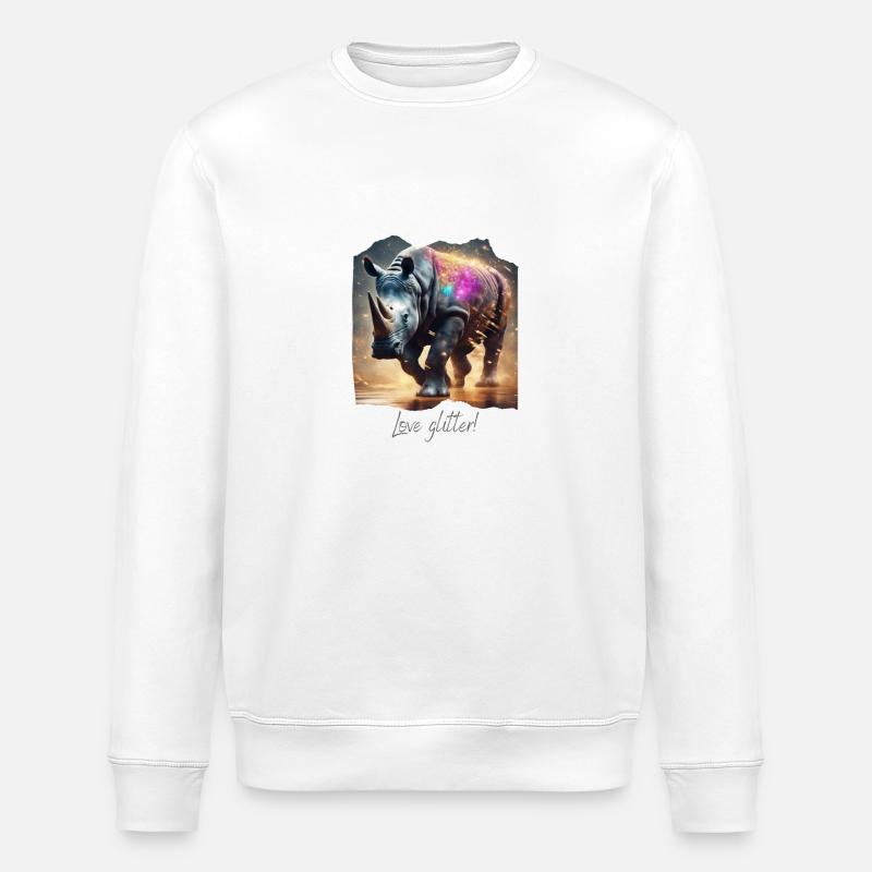 Love glitter - Stanley/Stella Unisex Bio-Sweatshirt ROLLER - Weiß