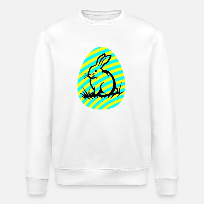 Bunny Easter Icon - Stanley/Stella ROLLER Unisex Organic Sweatshirt - white