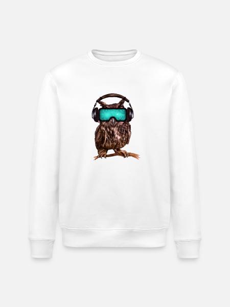 Eule _ 03 - Stanley/Stella Unisex Bio-Sweatshirt ROLLER - Weiß