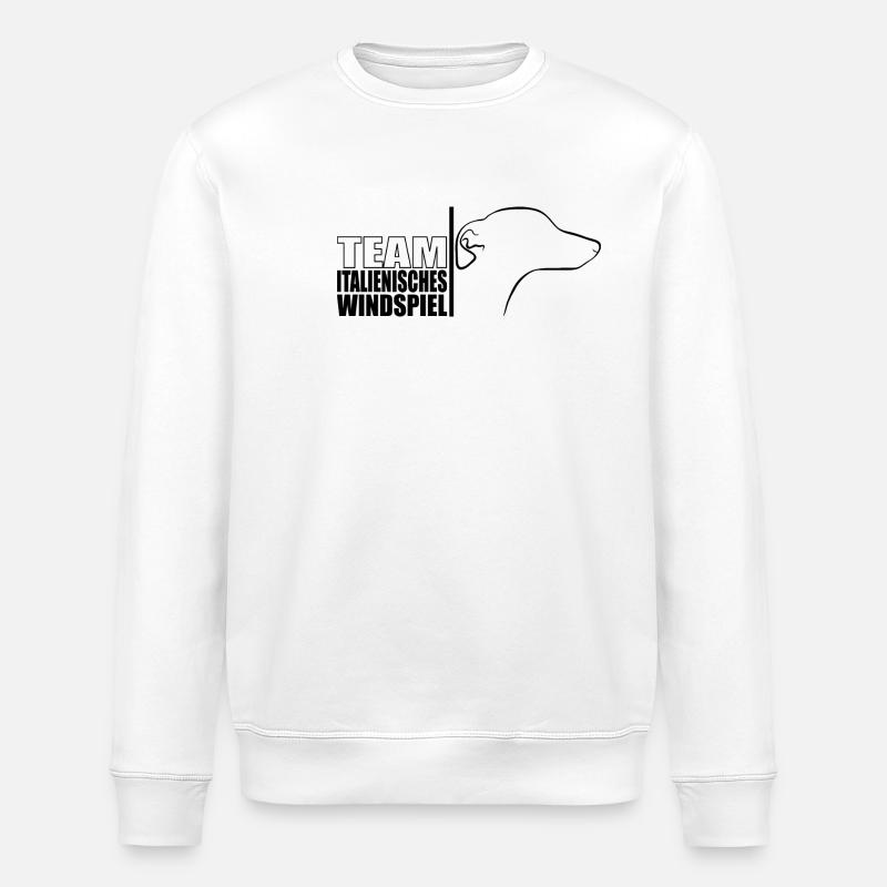 TEAM Italian Greyhound Dog Wilsigns - Stanley/Stella ROLLER Unisex Organic Sweatshirt - white