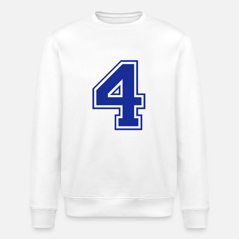 4 - Nummer - Zahl - Stanley/Stella Unisex Bio-Sweatshirt ROLLER - Weiß