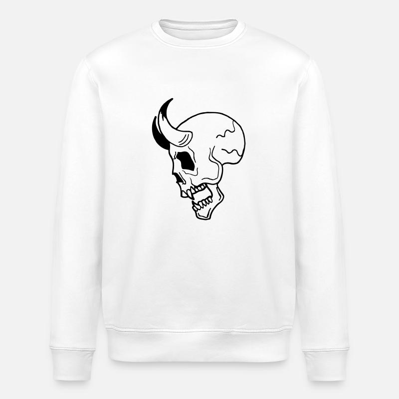 Skull eu - Stanley/Stella ROLLER Unisex Organic Sweatshirt - white