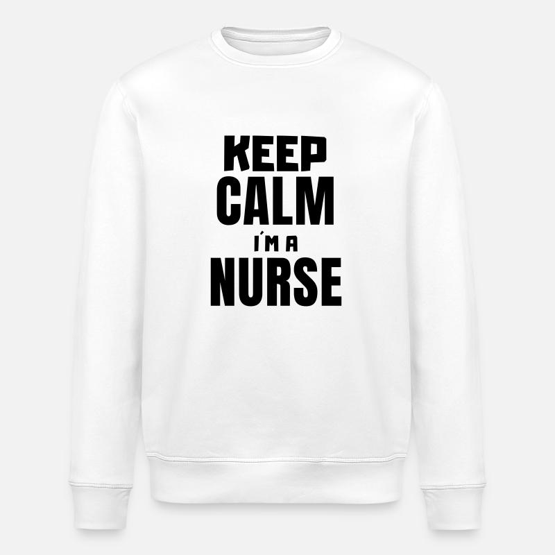 Keep calm i'ma nurse - Stanley/Stella ROLLER Unisex Organic Sweatshirt - white