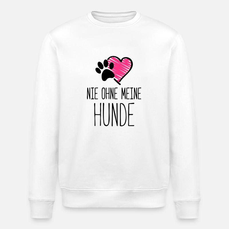hunde nie ohne herz - Stanley/Stella Unisex Bio-Sweatshirt ROLLER - Weiß
