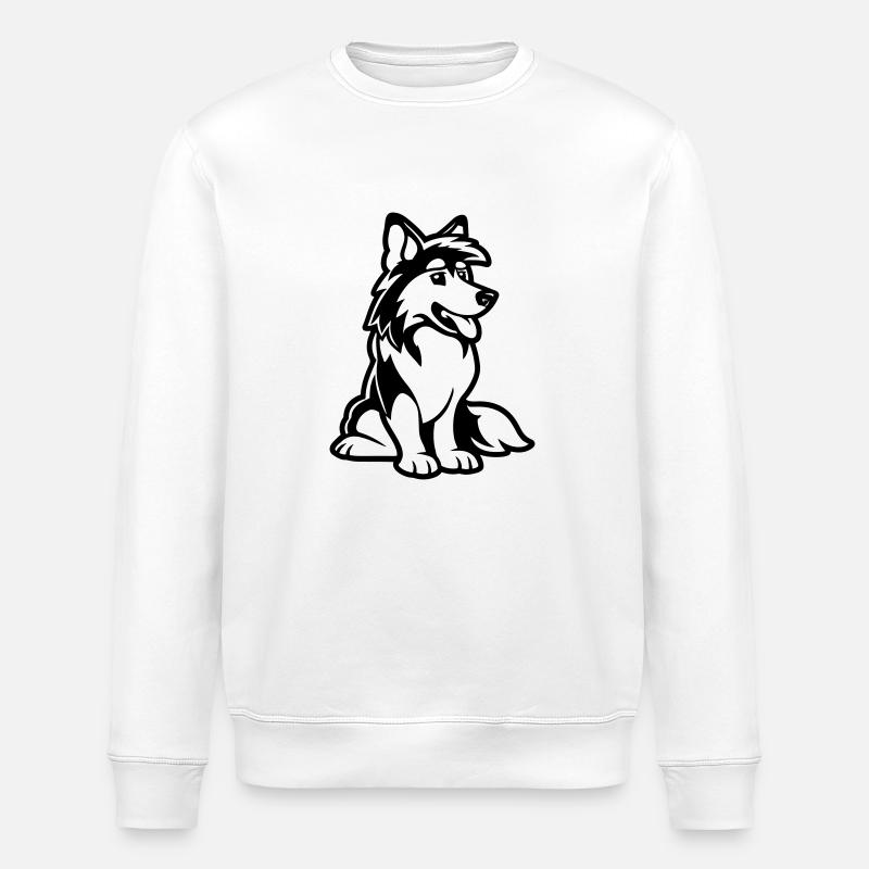 Dog Comic - Stanley/Stella ROLLER Unisex Organic Sweatshirt - white