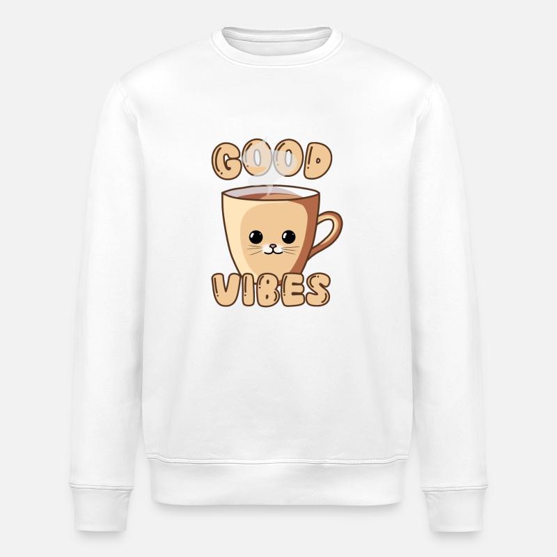 Cute Cat Cup - Stanley/Stella Unisex Bio-Sweatshirt ROLLER - Weiß