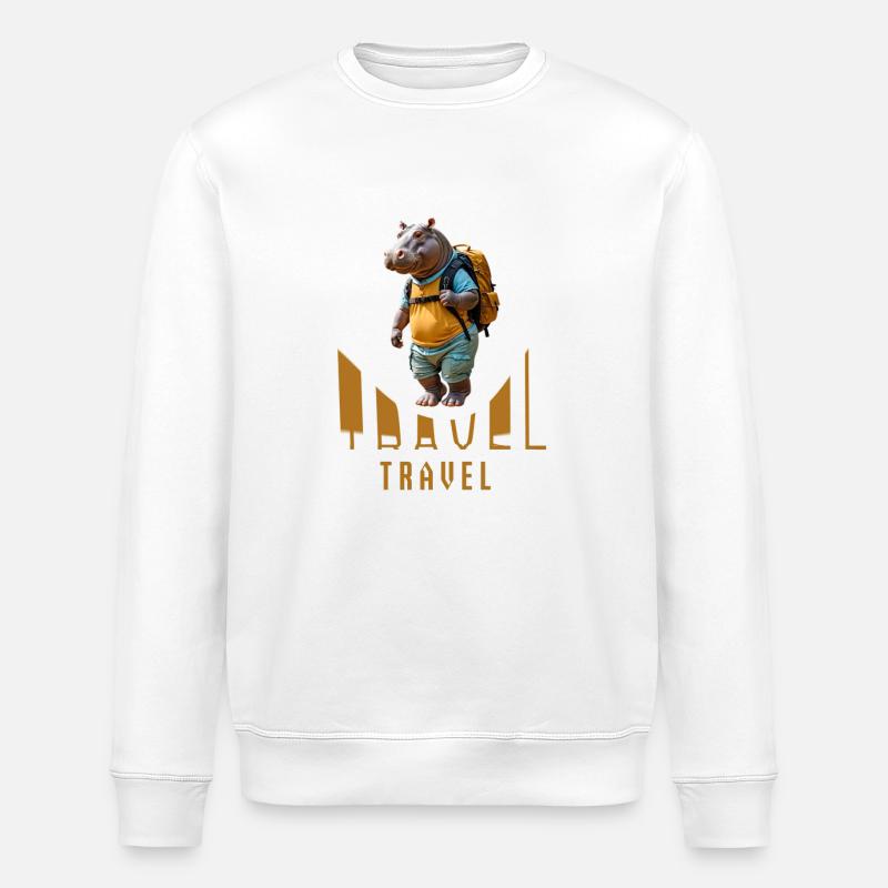 Hippopotame - Sweat bio ROLLER Stanley/Stella Unisexe - blanc