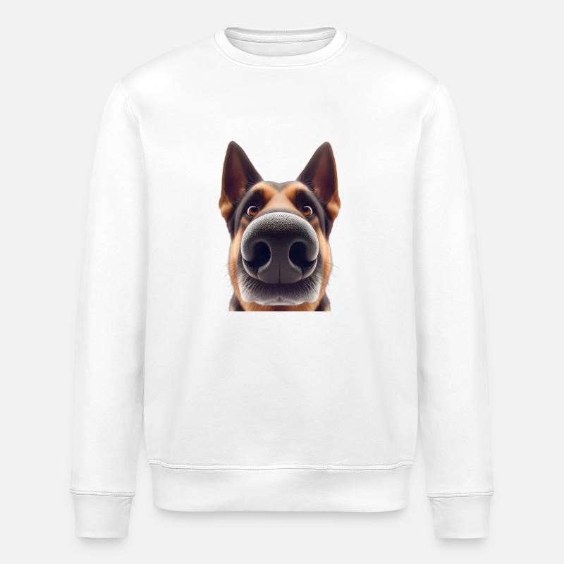 Dog Head 9 German Shepherd - Stanley/Stella ROLLER Unisex Organic Sweatshirt - white