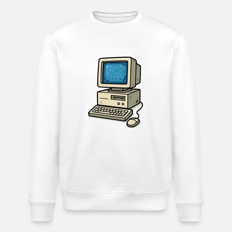 computer old school - Stanley/Stella Unisex Bio-Sweatshirt ROLLER - Weiß