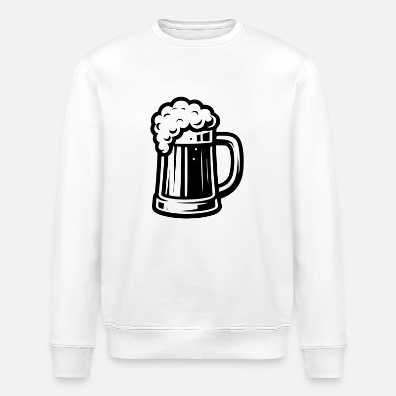 Chope à bière symbole bière - Sweat bio ROLLER Stanley/Stella Unisexe - blanc