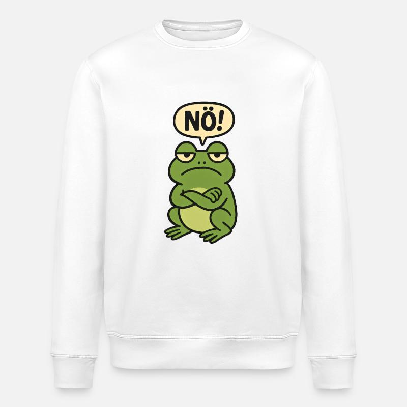 Statement Nope Frog Just No - Stanley/Stella ROLLER Unisex Organic Sweatshirt - white