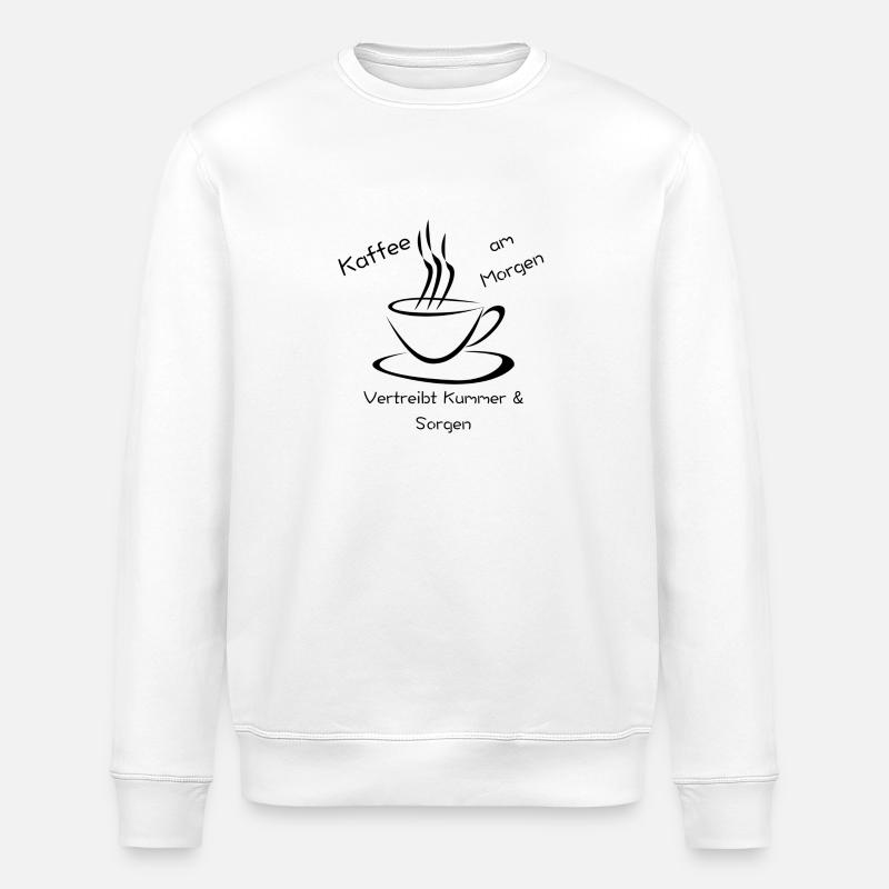 Kaffee Spruch - Stanley/Stella Unisex Bio-Sweatshirt ROLLER - Weiß