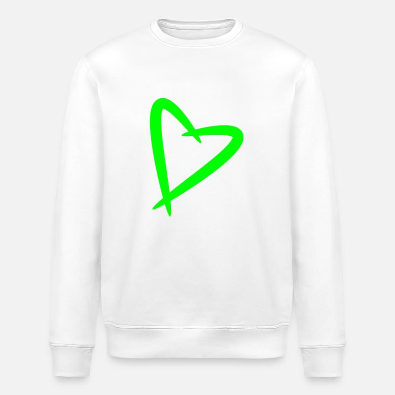 Conception d'amour de coeur - Sweat bio ROLLER Stanley/Stella Unisexe - blanc