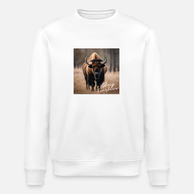 Stay Fearless - Bison Design - Stanley/Stella Unisex Bio-Sweatshirt ROLLER - Weiß