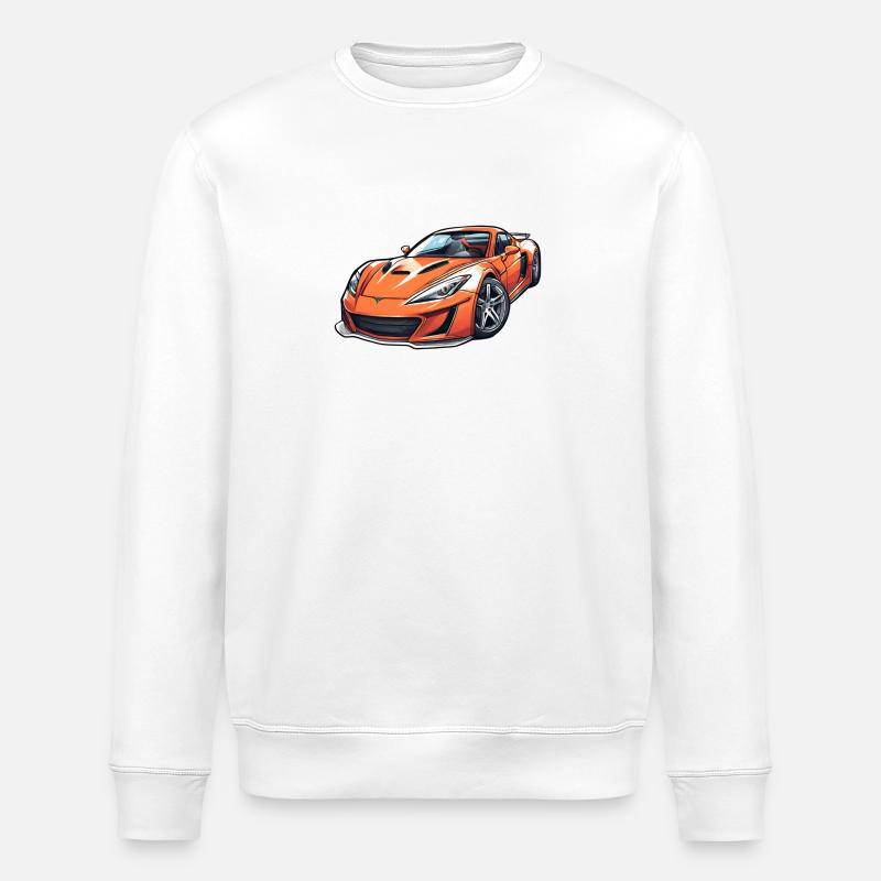 Flammender Sportwagen - Stanley/Stella Unisex Bio-Sweatshirt ROLLER - Weiß
