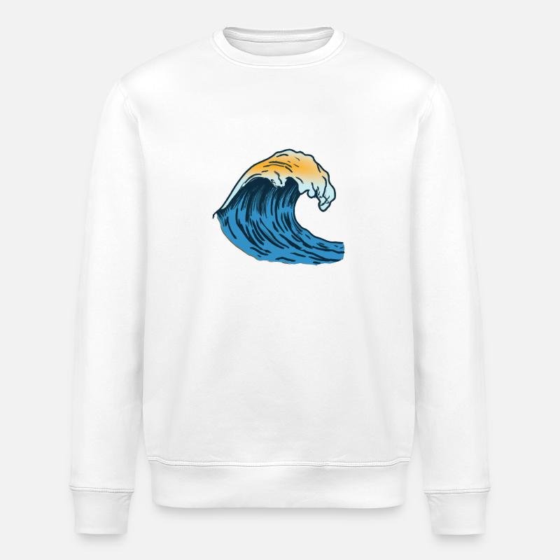 Beautiful wave - Stanley/Stella ROLLER Unisex Organic Sweatshirt - white