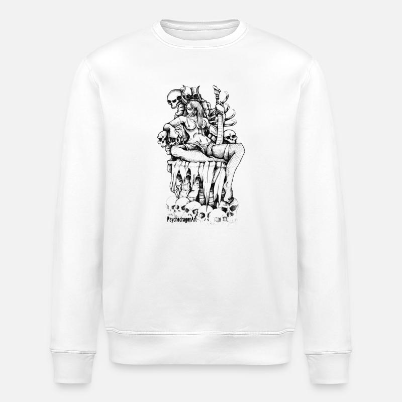 The Queen Schwarz - Stanley/Stella Unisex Bio-Sweatshirt ROLLER - Weiß