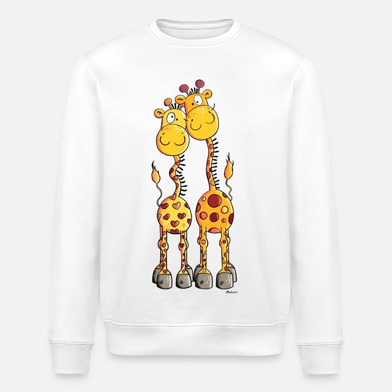 Verliebte Giraffen - Stanley/Stella Unisex Bio-Sweatshirt ROLLER - Weiß