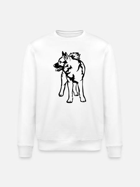Norwegian Moose Dog - Stanley/Stella ROLLER Unisex Organic Sweatshirt - white