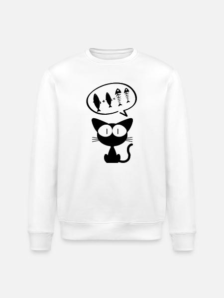 cat, comedy cat, cat owner - Stanley/Stella ROLLER Unisex Organic Sweatshirt - white