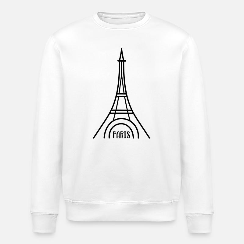 Paris avec la Tour Eiffel - Sweat bio ROLLER Stanley/Stella Unisexe - blanc